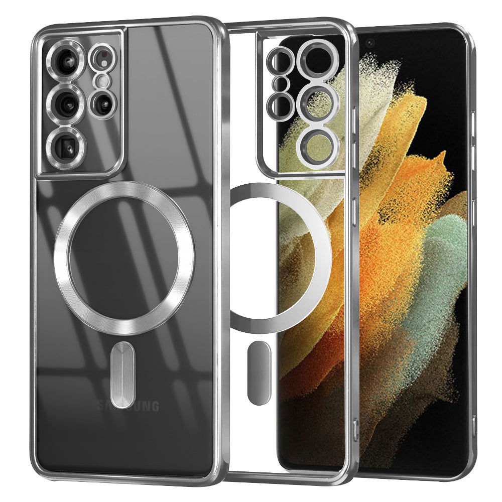 Husă transparentă Techsuit Luxury Crystal MagSafe Galaxy S21 Ultra – Argintiu – imagine 5