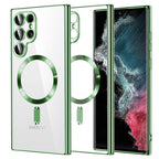 Husă transparentă Techsuit Luxury Crystal MagSafe Galaxy S22 Ultra – Verde deschis – imagine 5