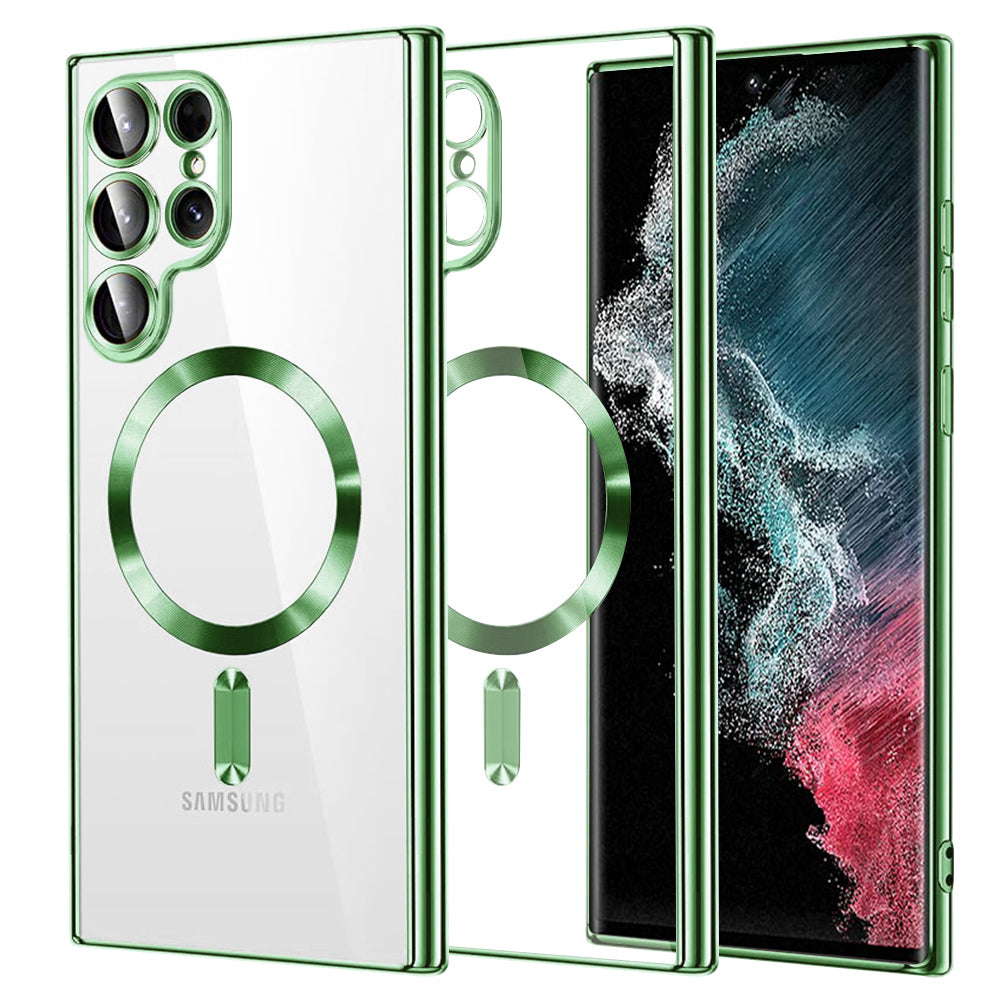 Husă transparentă Techsuit Luxury Crystal MagSafe Galaxy S22 Ultra – Verde deschis – imagine 5