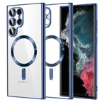 Husă transparentă Techsuit Luxury Crystal MagSafe Galaxy S22 Ultra – Albastru închis – imagine 9