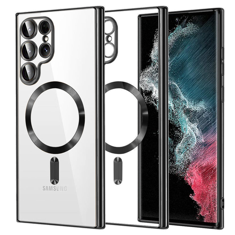 Husă transparentă Techsuit Luxury Crystal MagSafe Galaxy S22 Ultra – Negru – imagine 13