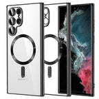 Husă transparentă Techsuit Luxury Crystal MagSafe Galaxy S22 Ultra – Negru – imagine 13