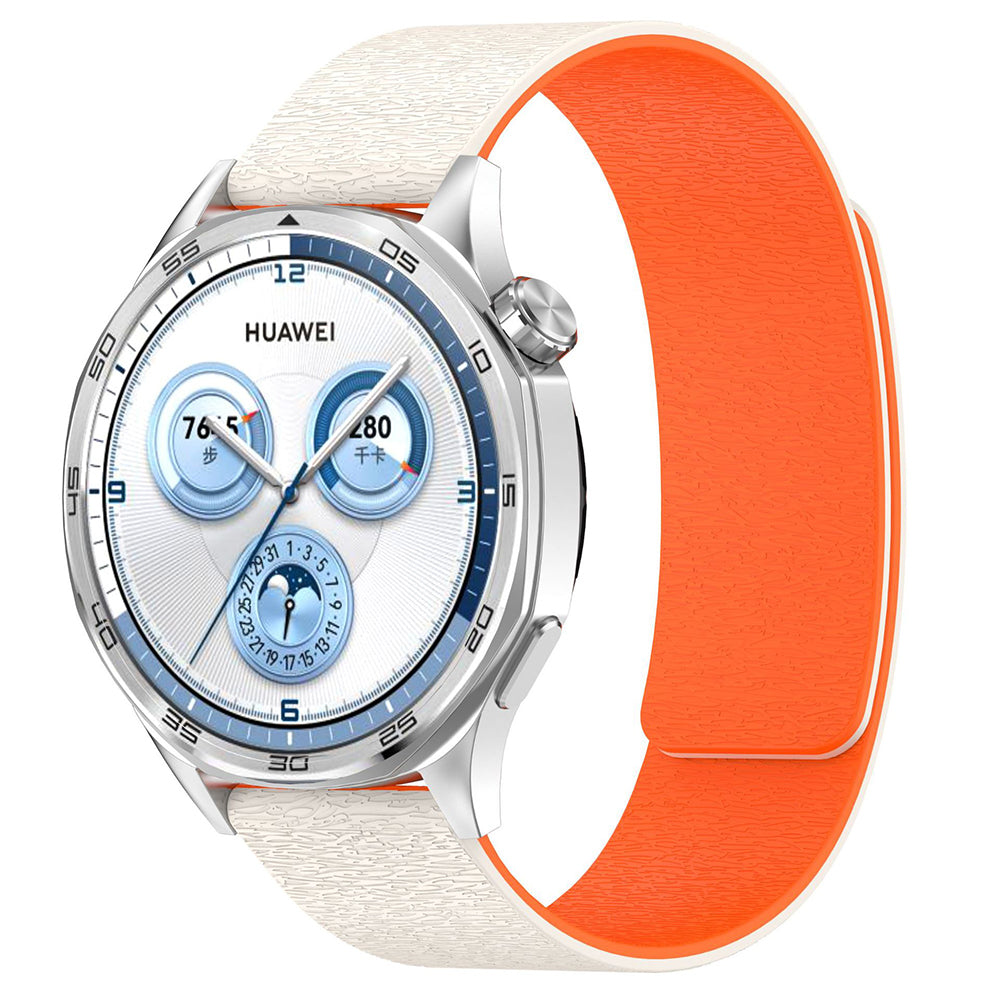Curea Huawei Watch GT 4 (41 mm) Techsuit W074, silicon, bej/portocaliu – imagine 1
