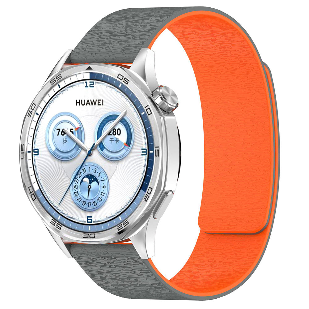 Curea Huawei Watch GT 4 (41 mm) Techsuit W074, silicon, gri/portocaliu – imagine 1