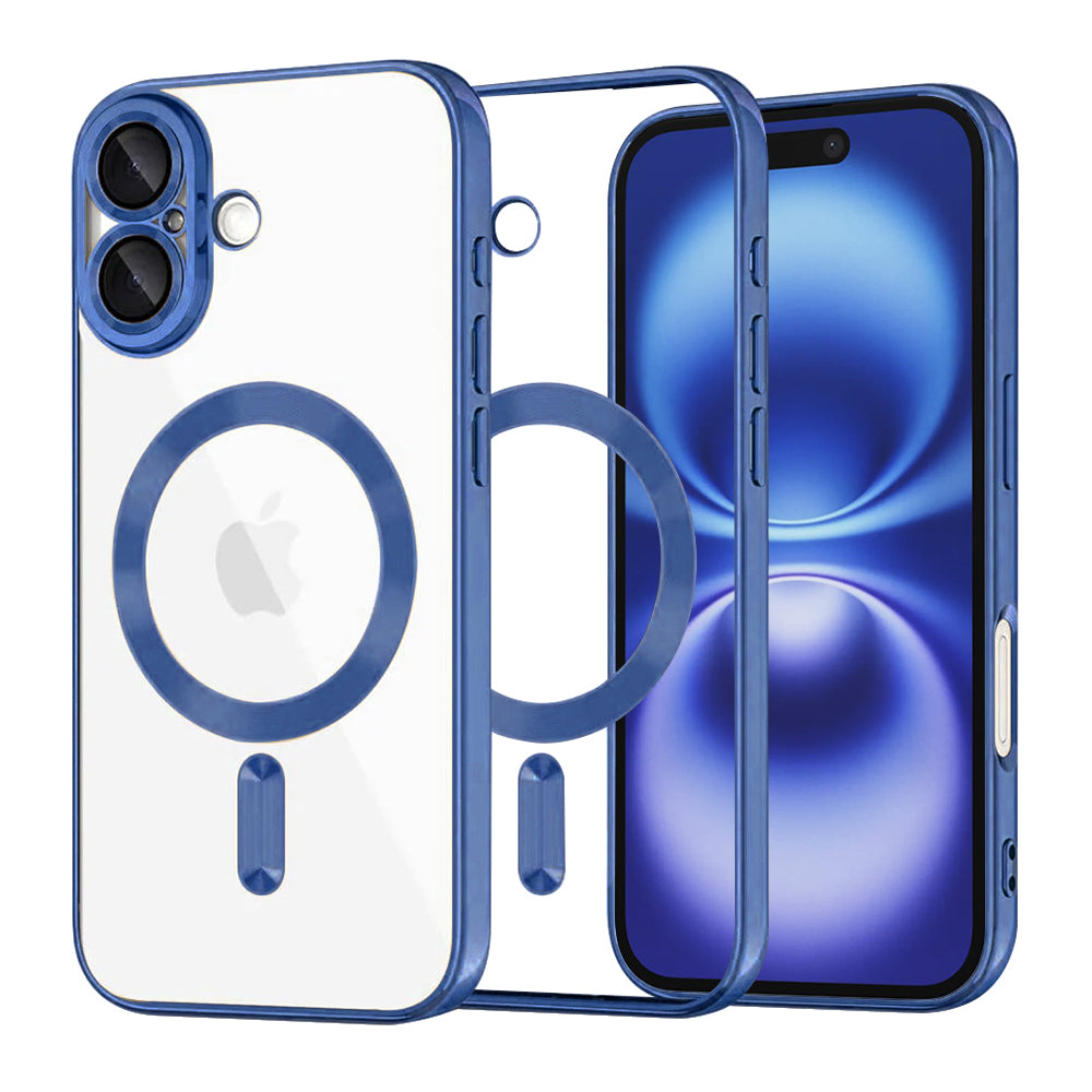 Husă transparentă Techsuit Luxury Crystal MagSafe iPhone 16 – Albastru închis – imagine 6