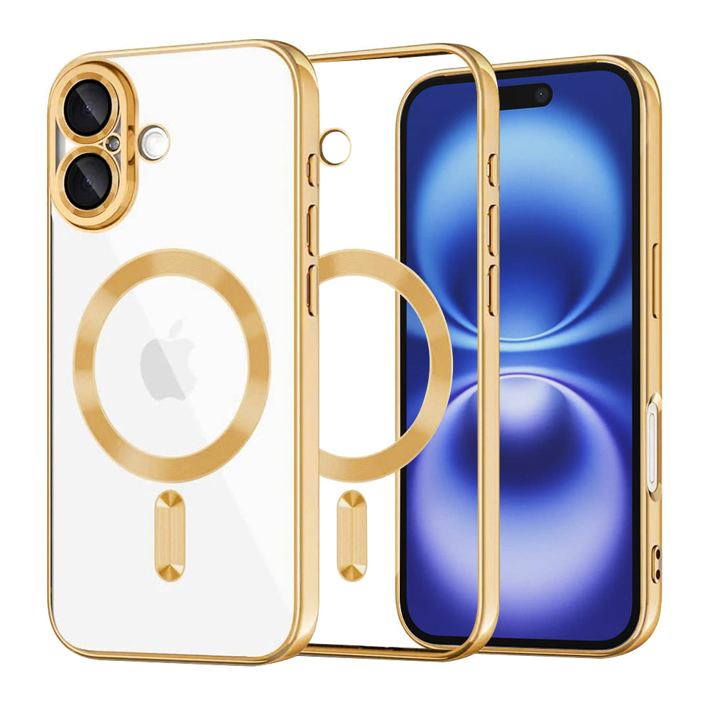 Husă transparentă Techsuit Luxury Crystal MagSafe iPhone 16 – Auriu – imagine 2