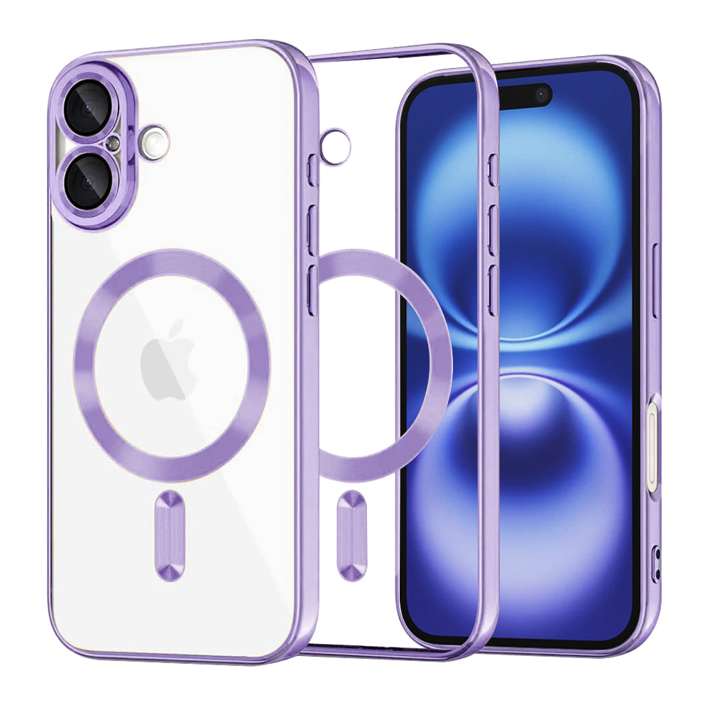 Husă transparentă Techsuit Luxury Crystal MagSafe iPhone 16 – Mov deschis – imagine 4