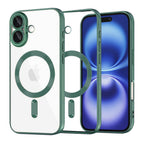 Husă transparentă Techsuit Luxury Crystal MagSafe iPhone 16 – Verde închis – imagine 3