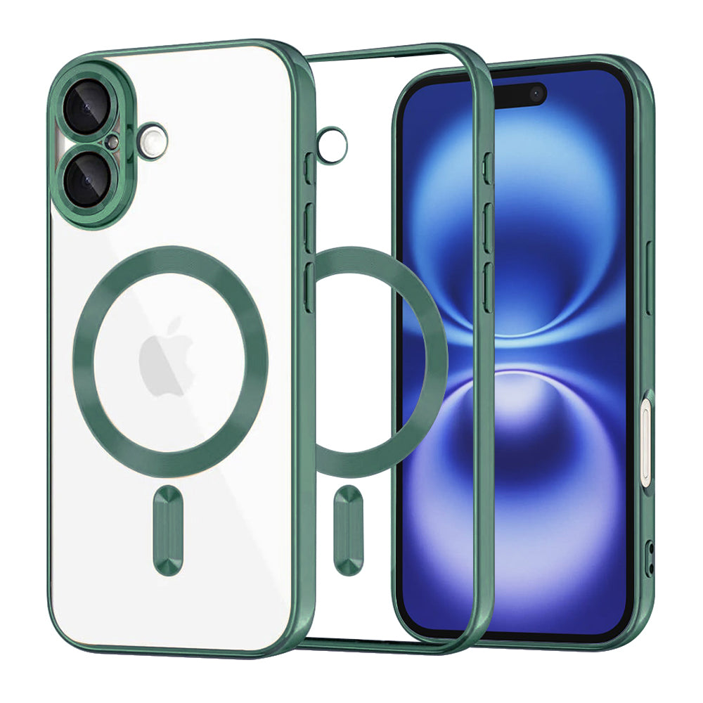 Husă transparentă Techsuit Luxury Crystal MagSafe iPhone 16 – Verde închis – imagine 3