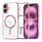 Husă transparentă Techsuit Luxury Crystal MagSafe iPhone 16 Plus – Roz – imagine 3