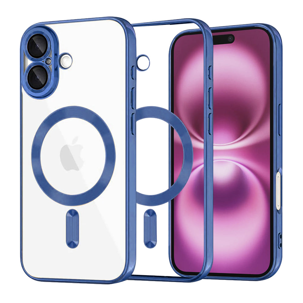 Husă transparentă Techsuit Luxury Crystal MagSafe iPhone 16 Plus – Albastru închis – imagine 6