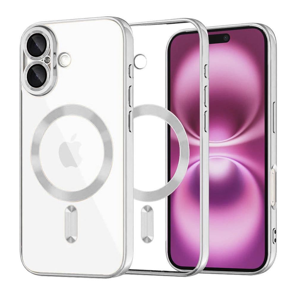 Husă transparentă Techsuit Luxury Crystal MagSafe iPhone 16 Plus – Argintiu – imagine 1