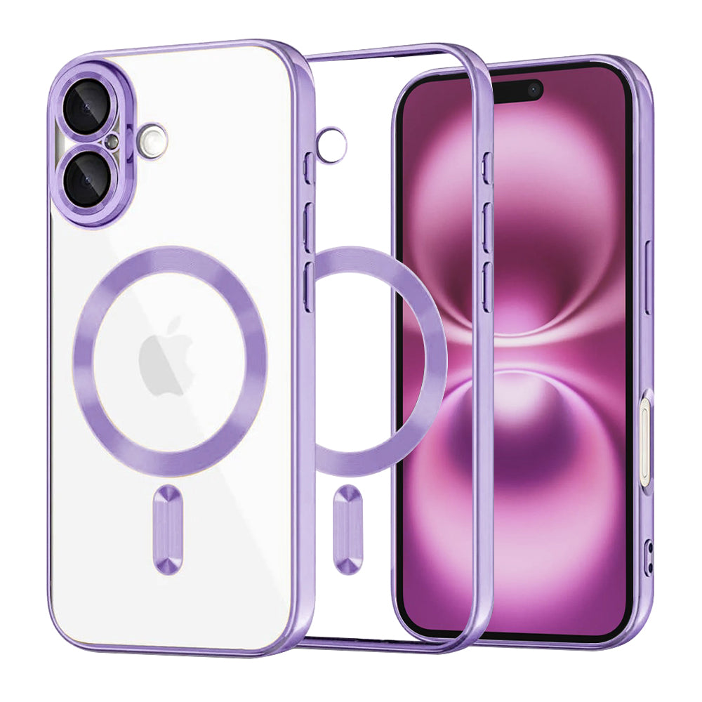 Husă transparentă Techsuit Luxury Crystal MagSafe iPhone 16 Plus – Mov deschis – imagine 7