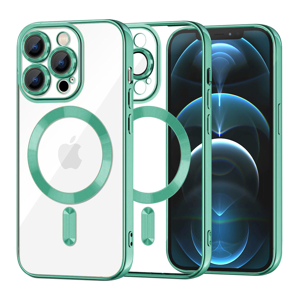 Husă transparentă Techsuit Luxury Crystal MagSafe iPhone 12 Pro Max – Verde deschis – imagine 7