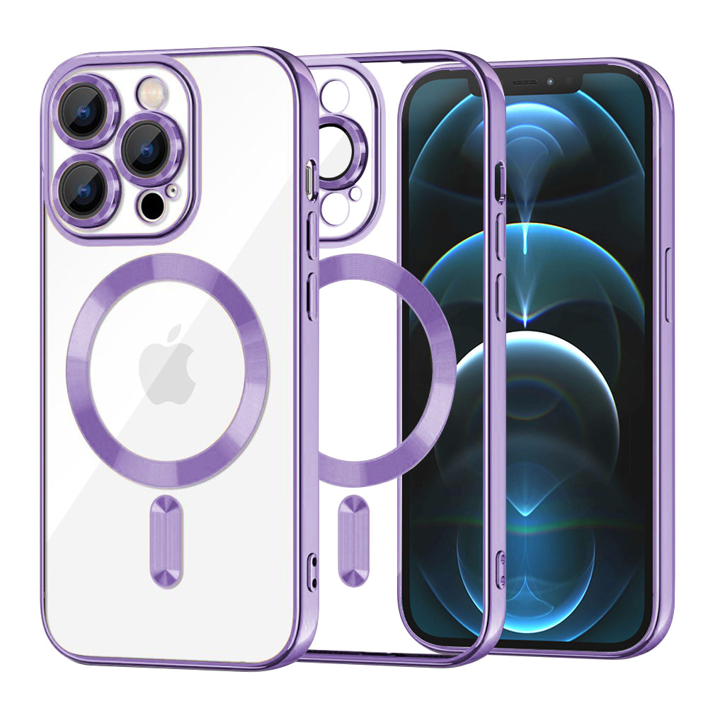 Husă transparentă Techsuit Luxury Crystal MagSafe iPhone 12 Pro Max – Mov deschis – imagine 8
