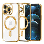 Husă transparentă Techsuit Luxury Crystal MagSafe iPhone 12 Pro Max – Auriu – imagine 3