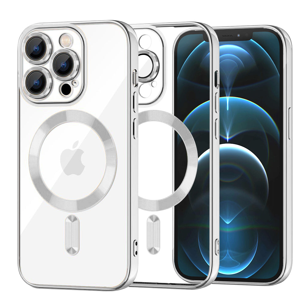 Husă transparentă Techsuit Luxury Crystal MagSafe iPhone 12 Pro Max – Argintiu – imagine 2