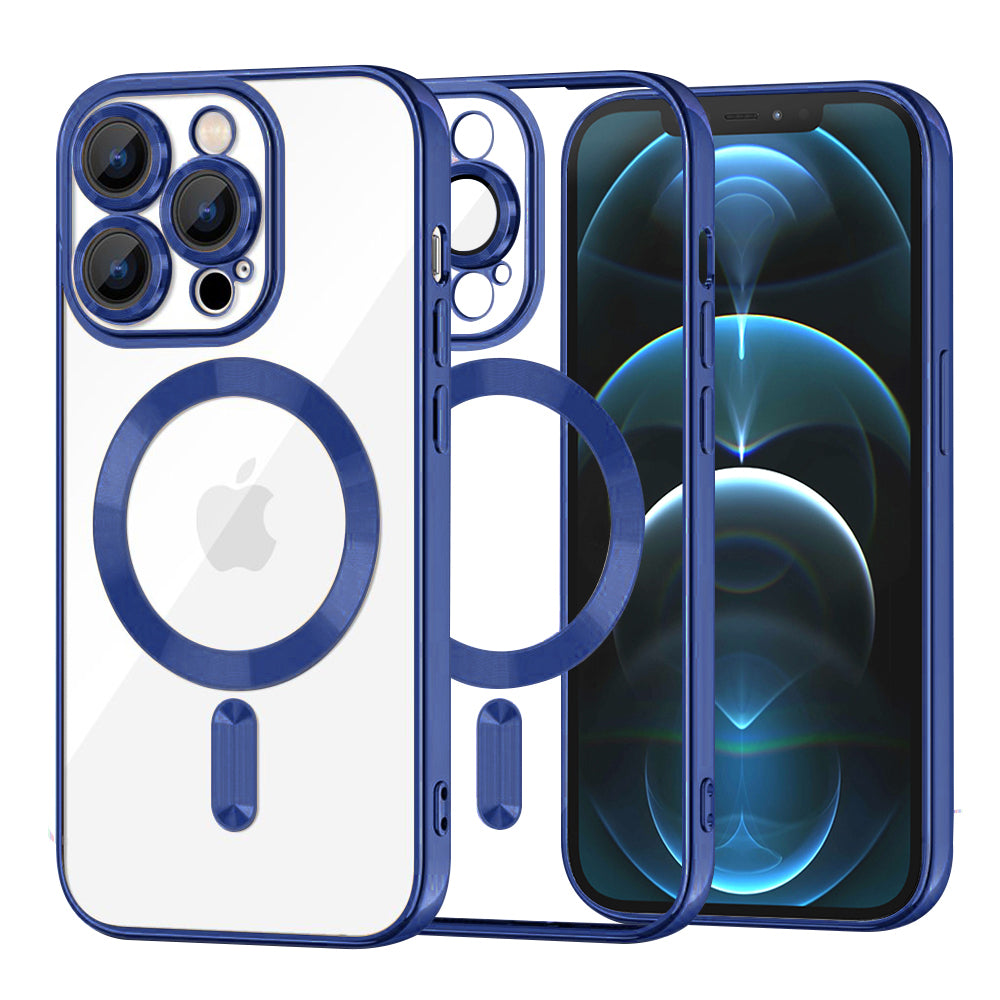 Husă transparentă Techsuit Luxury Crystal MagSafe iPhone 12 Pro Max – Albastru închis – imagine 5