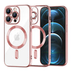 Husă transparentă Techsuit Luxury Crystal MagSafe iPhone 12 Pro Max – Roz – imagine 1