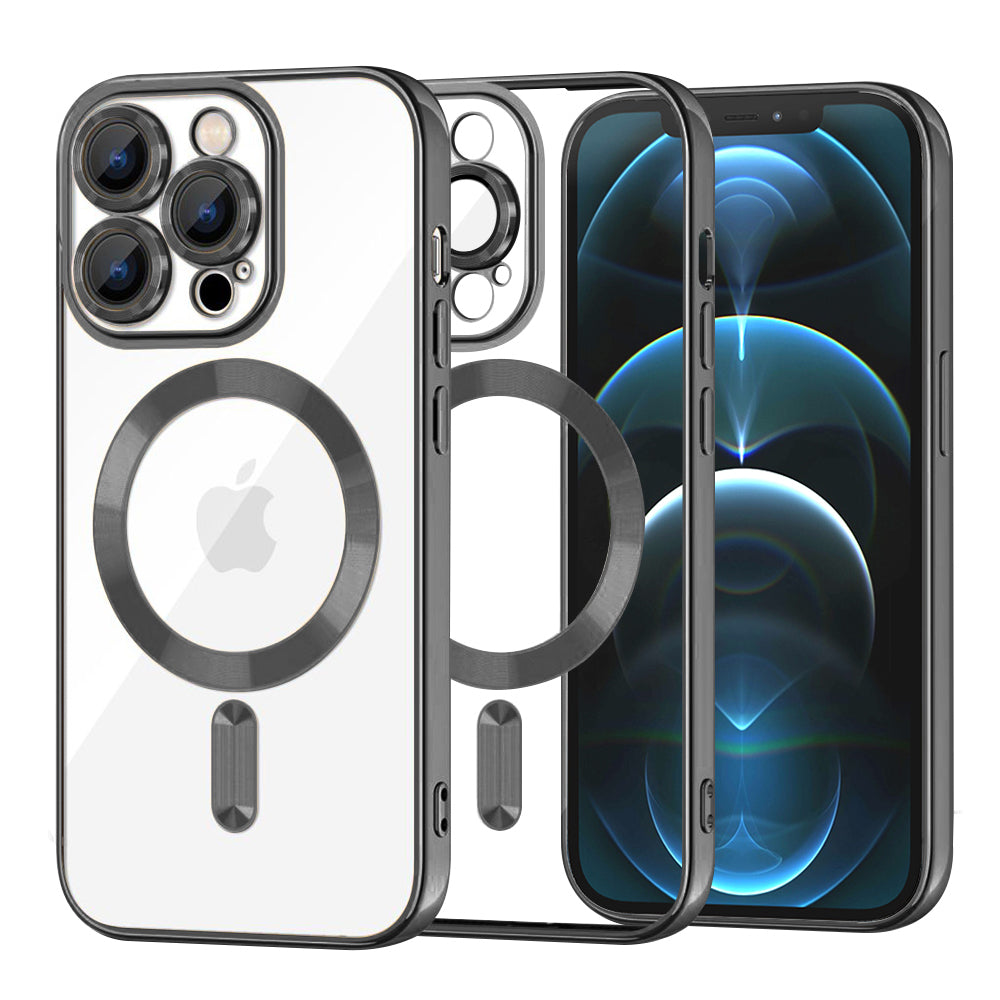 Husă transparentă Techsuit Luxury Crystal MagSafe iPhone 12 Pro Max – Negru – imagine 4