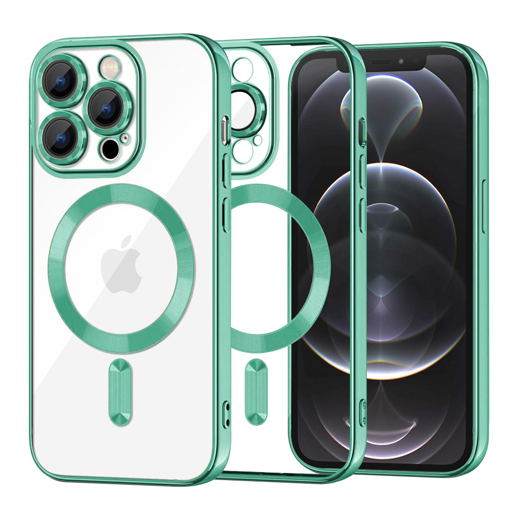 Husă transparentă Techsuit Luxury Crystal MagSafe iPhone 12 Pro – Verde deschis – imagine 8