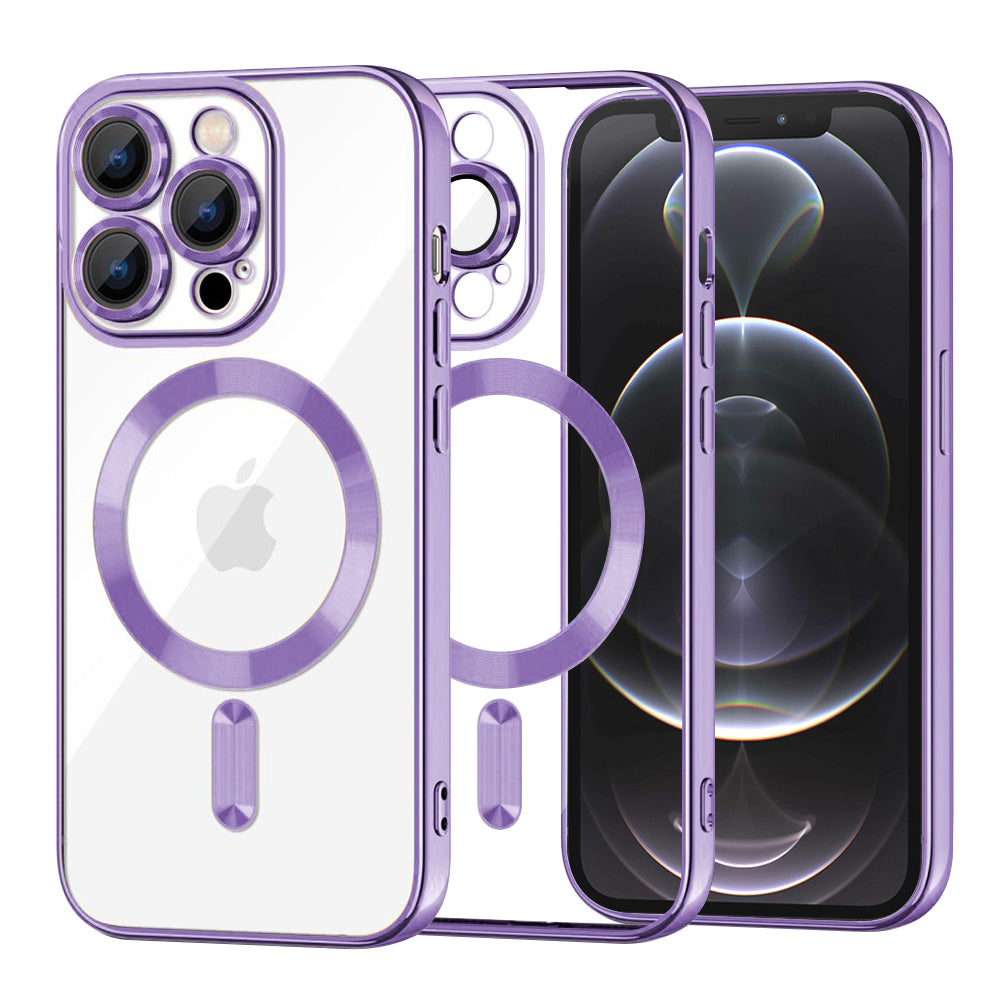Husă transparentă Techsuit Luxury Crystal MagSafe iPhone 12 Pro – Mov deschis – imagine 6