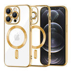 Husă transparentă Techsuit Luxury Crystal MagSafe iPhone 12 Pro – Auriu – imagine 1