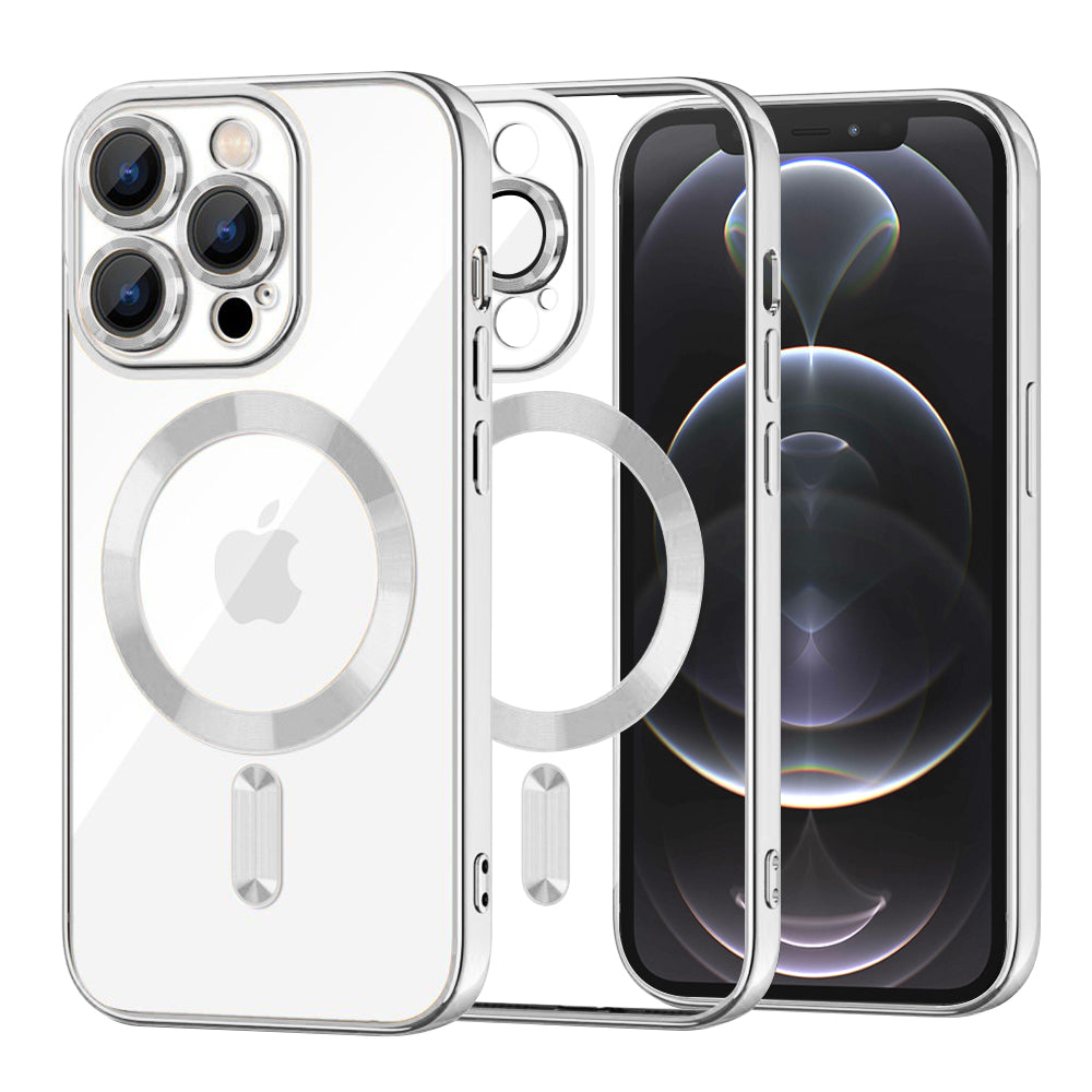 Husă transparentă Techsuit Luxury Crystal MagSafe iPhone 12 Pro – Argintiu – imagine 2