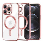 Husă transparentă Techsuit Luxury Crystal MagSafe iPhone 12 Pro – Roz – imagine 3