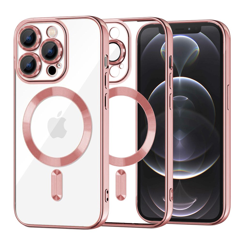 Husă transparentă Techsuit Luxury Crystal MagSafe iPhone 12 Pro – Roz – imagine 3