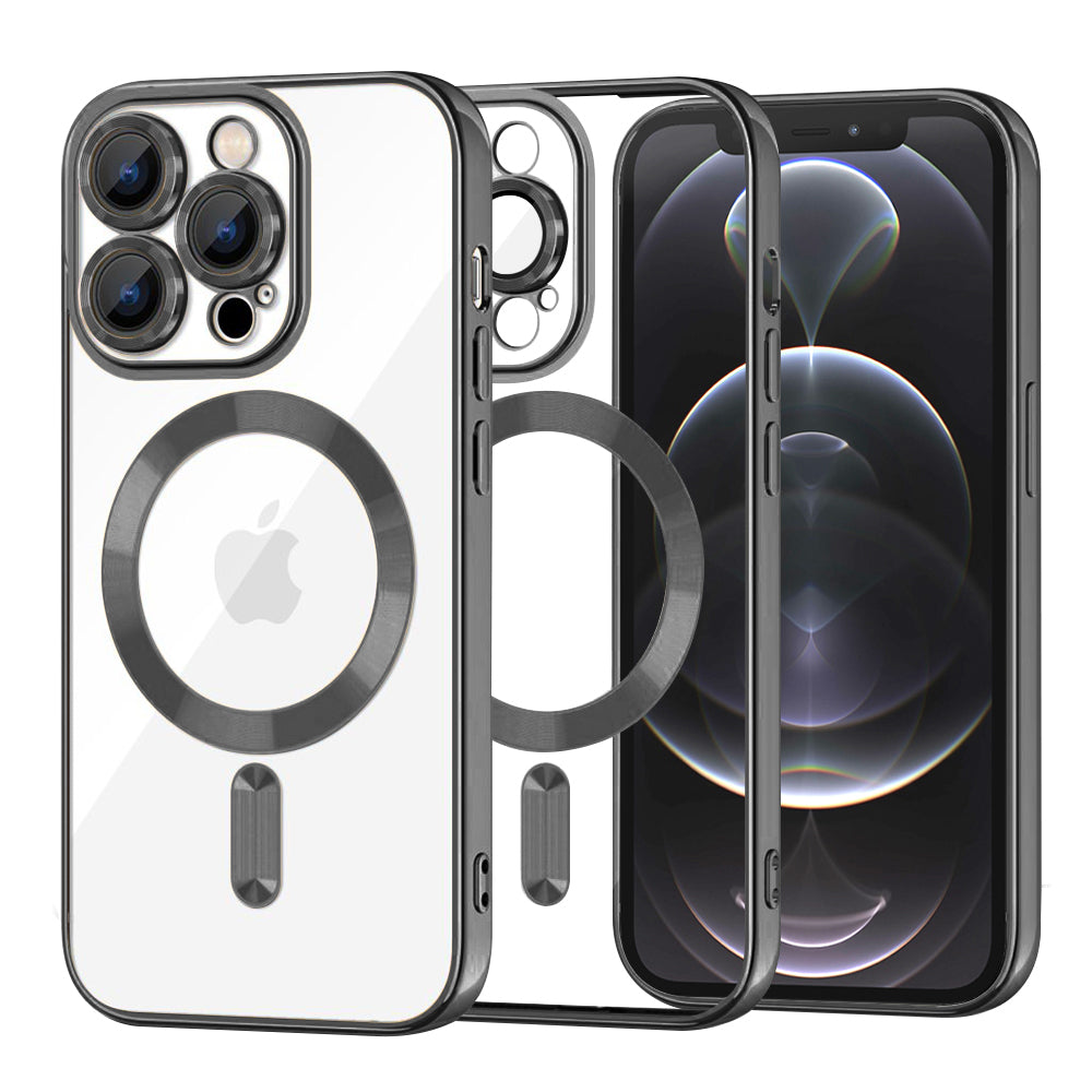 Husă transparentă Techsuit Luxury Crystal MagSafe iPhone 12 Pro – Negru – imagine 5