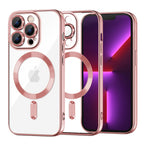 Husă transparentă Techsuit Luxury Crystal MagSafe iPhone 13 Pro – Roz – imagine 1