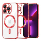 Husă transparentă Techsuit Luxury Crystal MagSafe iPhone 13 Pro – Roșu – imagine 3