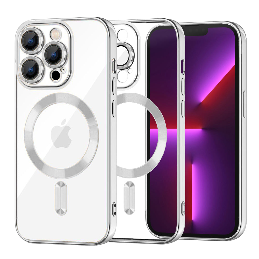 Husă transparentă Techsuit Luxury Crystal MagSafe iPhone 13 Pro – Argintiu – imagine 5
