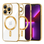 Husă transparentă Techsuit Luxury Crystal MagSafe iPhone 13 Pro – Auriu – imagine 2