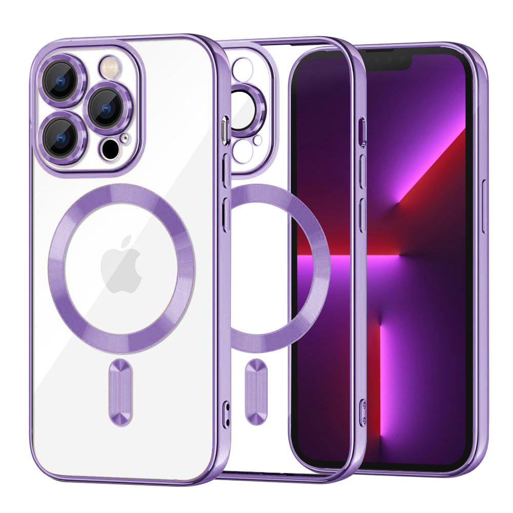 Husă transparentă Techsuit Luxury Crystal MagSafe iPhone 13 Pro – Mov deschis – imagine 6
