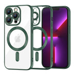 Husă transparentă Techsuit Luxury Crystal MagSafe iPhone 13 Pro – Verde închis – imagine 9