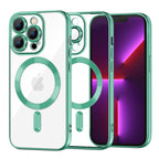 Husă transparentă Techsuit Luxury Crystal MagSafe iPhone 13 Pro – Verde deschis – imagine 8