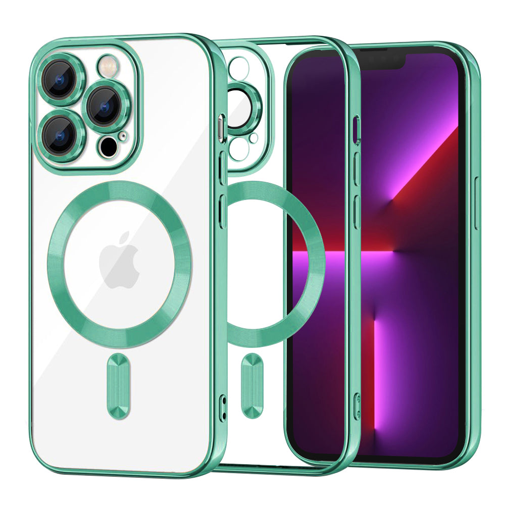 Husă transparentă Techsuit Luxury Crystal MagSafe iPhone 13 Pro – Verde deschis – imagine 8