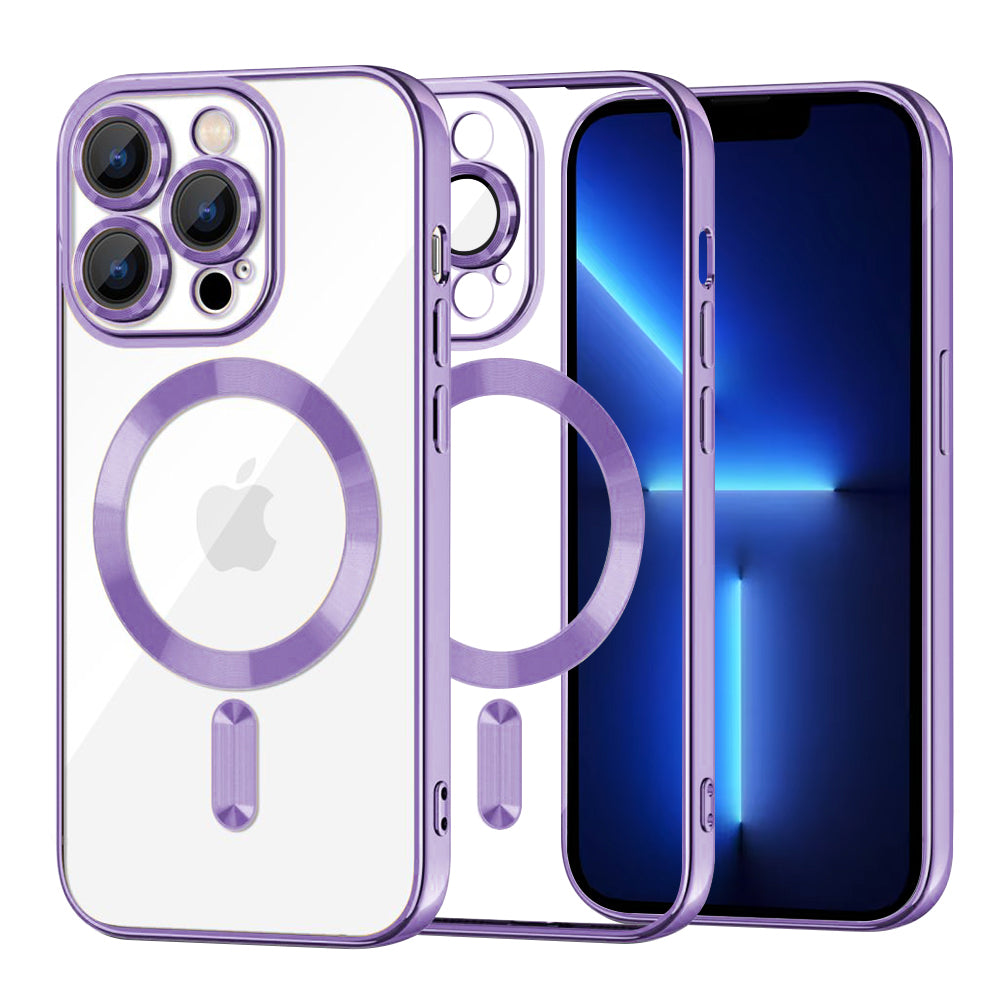 Husă transparentă Techsuit Luxury Crystal MagSafe iPhone 13 Pro Max – Mov deschis – imagine 8