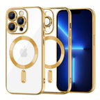 Husă transparentă Techsuit Luxury Crystal MagSafe iPhone 13 Pro Max – Auriu – imagine 4