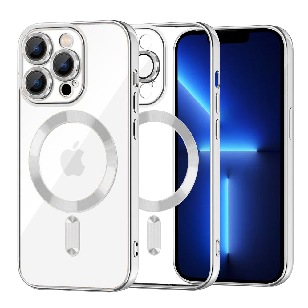 Husă transparentă Techsuit Luxury Crystal MagSafe iPhone 13 Pro Max – Argintiu – imagine 3