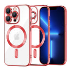 Husă transparentă Techsuit Luxury Crystal MagSafe iPhone 13 Pro Max – Roșu – imagine 2