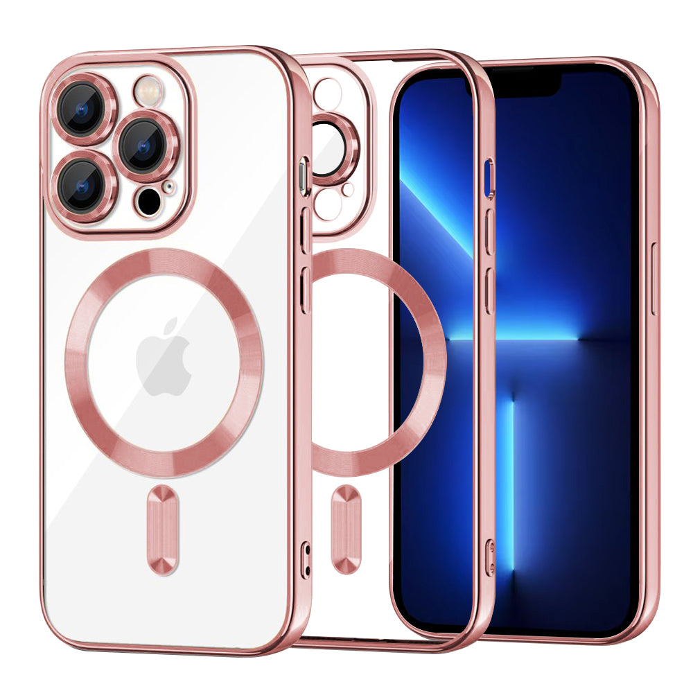 Husă transparentă Techsuit Luxury Crystal MagSafe iPhone 13 Pro Max – Roz – imagine 1