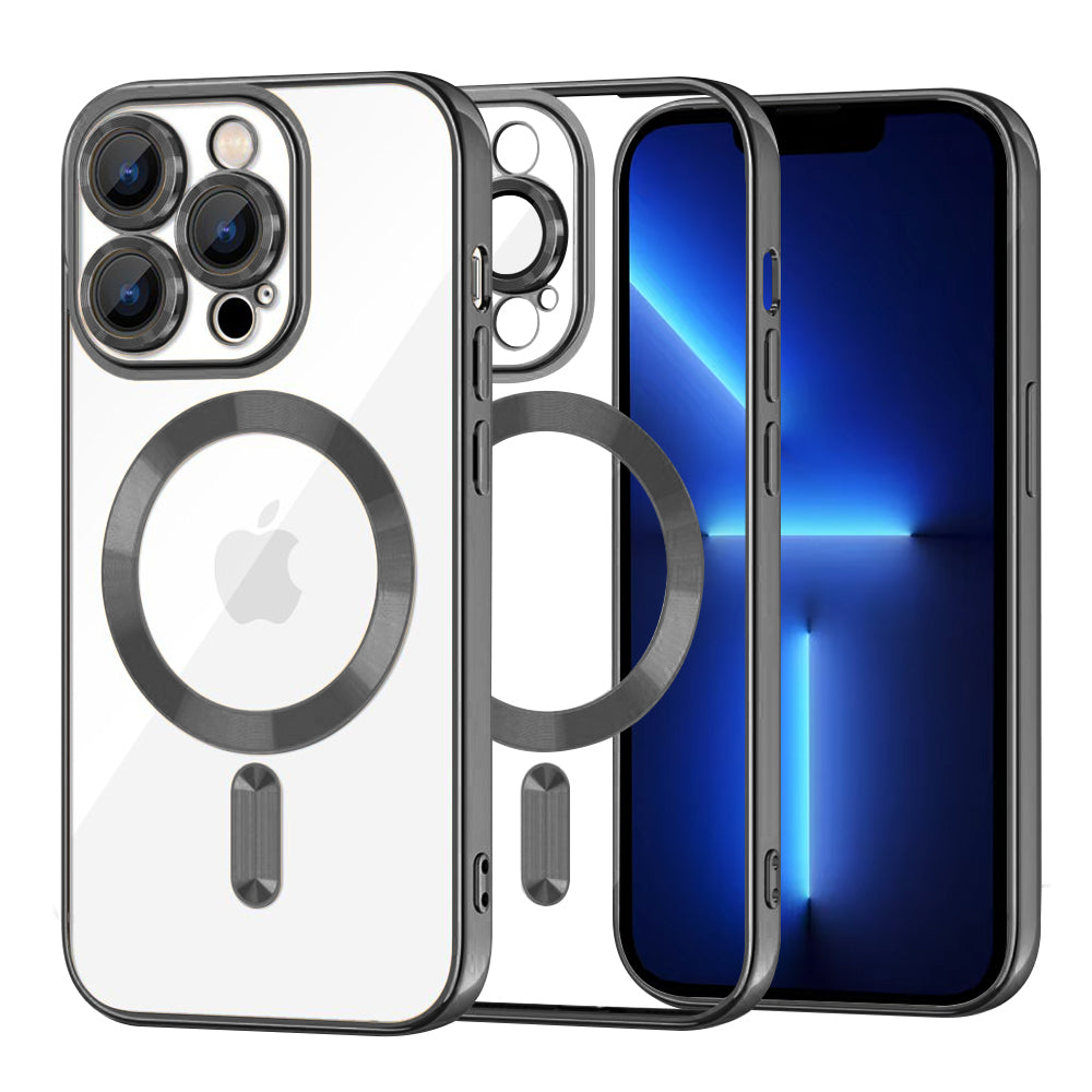 Husă transparentă Techsuit Luxury Crystal MagSafe iPhone 13 Pro Max – Negru – imagine 5