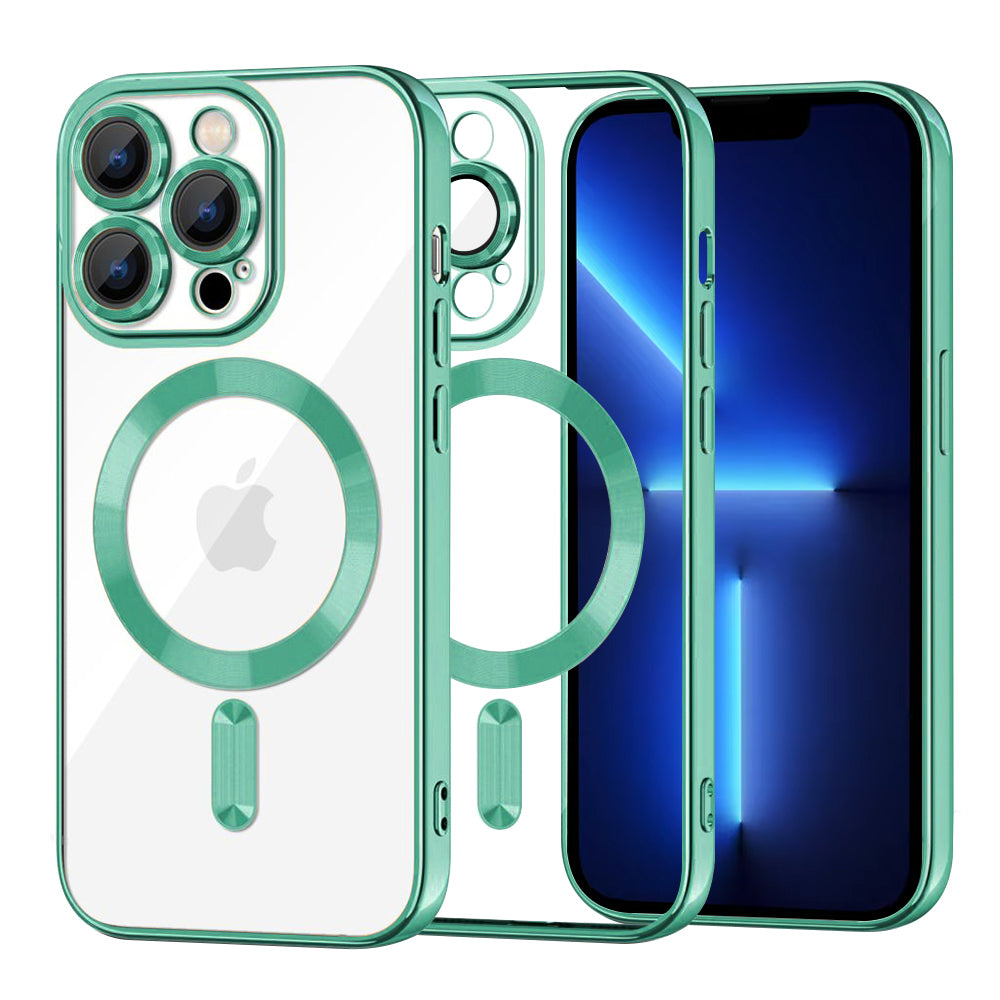 Husă transparentă Techsuit Luxury Crystal MagSafe iPhone 13 Pro Max – Verde deschis – imagine 7
