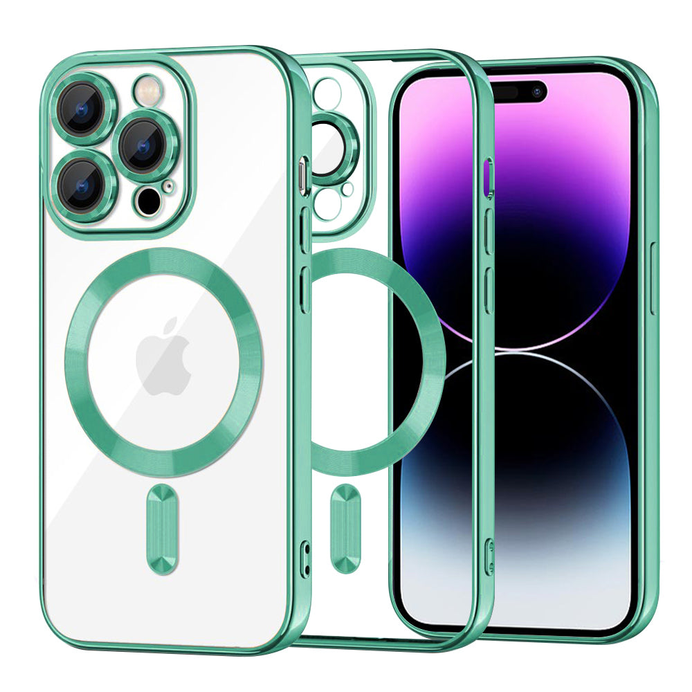 Husă transparentă Techsuit Luxury Crystal MagSafe iPhone 14 Pro Max – Verde deschis – imagine 7