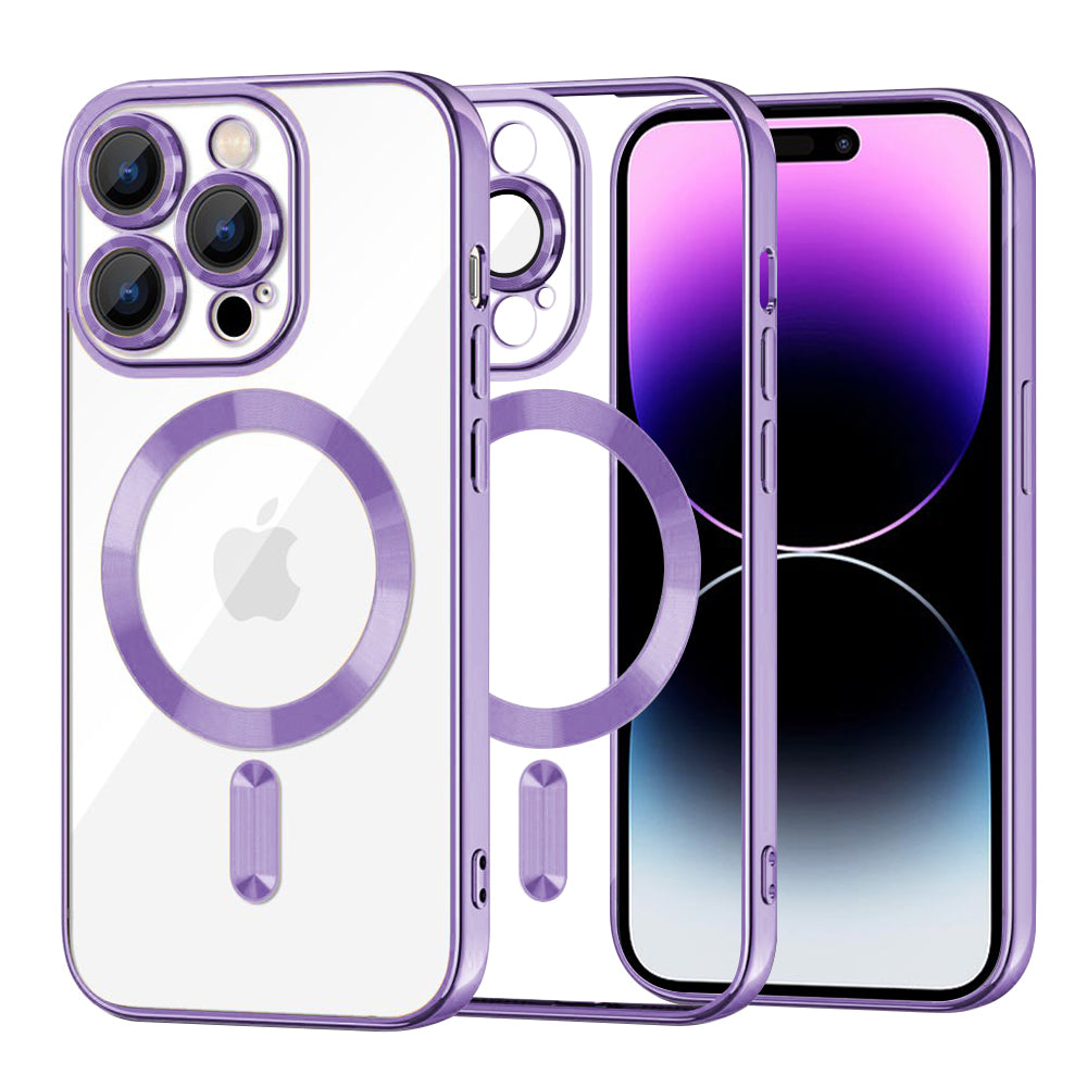 Husă transparentă Techsuit Luxury Crystal MagSafe iPhone 14 Pro Max – Mov deschis – imagine 9