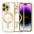 Husă transparentă Techsuit Luxury Crystal MagSafe iPhone 14 Pro Max – Auriu – imagine 4