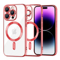 Husă transparentă Techsuit Luxury Crystal MagSafe iPhone 14 Pro Max – Roșu – imagine 1